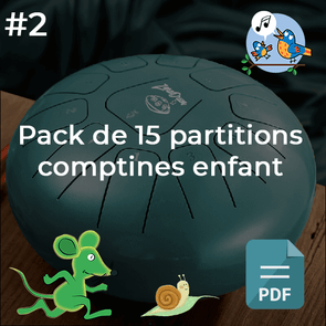 Partition tongue drum, partitions tongue drum 8/11/12/15 notes, tongue drum partition comptines enfant